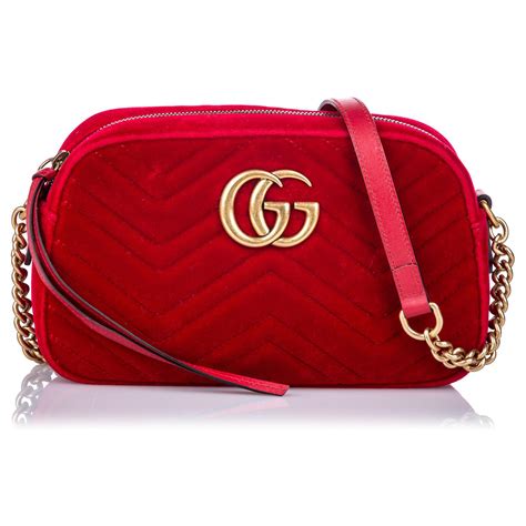 sac gucci marmont velours rouge|Sac Gucci Marmont pour femme .